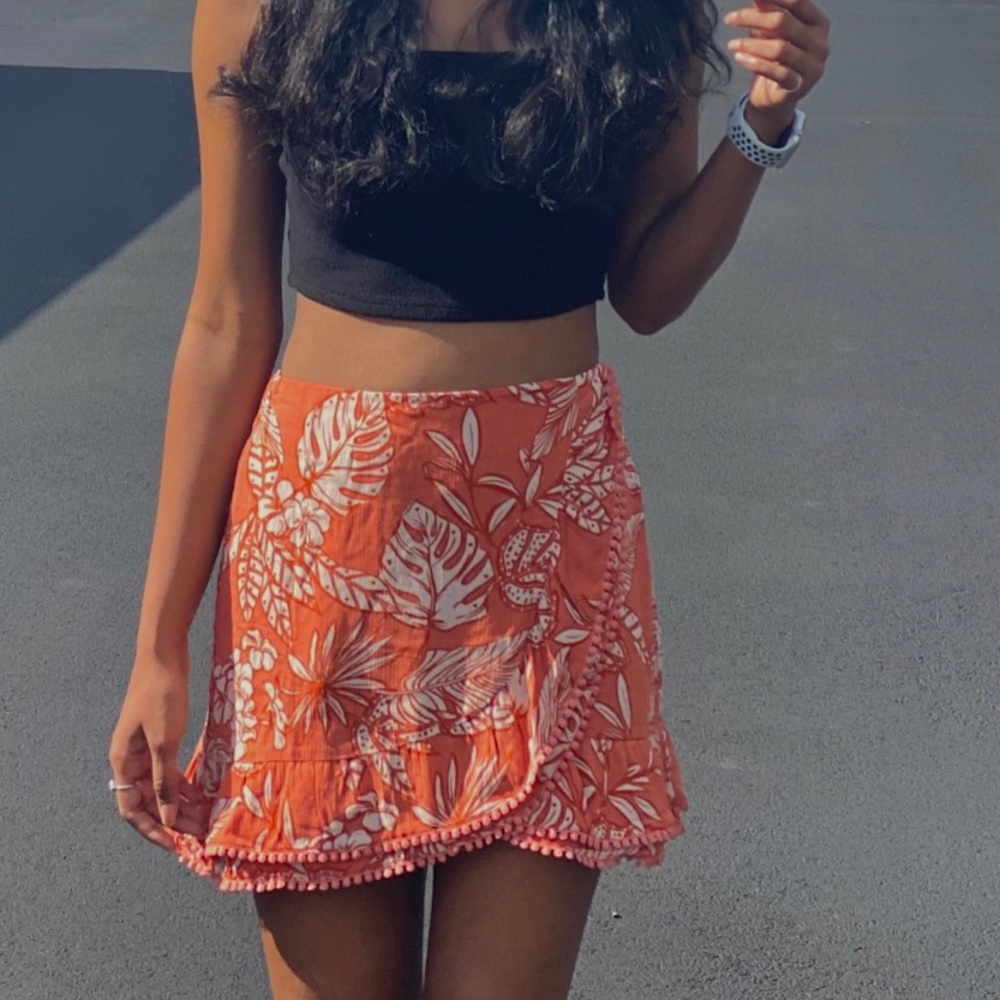 Tropical Leaf Mini Skirt